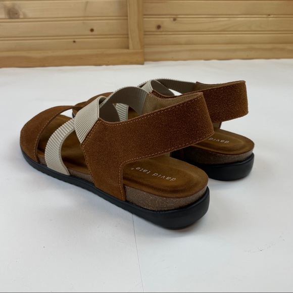 David Tate Sandals NIB Tan Brown & Cream Suede size 10.5M 10.5 10 1/2 NWT - Picture 7 of 11